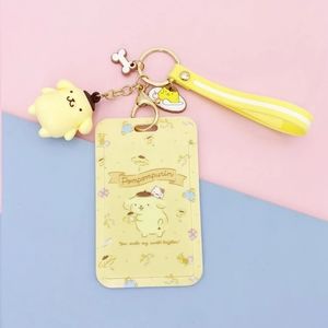 POMPOMPURIN Keychain With Card Holder Case